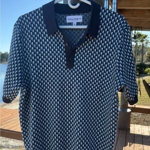 Men's Blue and Black Checkered Shirt